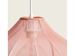 Lámpara Colgante Metal y Tela Ayla M Rosa Empolvado