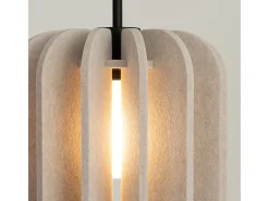 Lámpara colgante Mula moderno de fieltro/acero - 1 fuentes luminosas - L.27 x A.165 cm - beige/negro