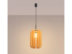 Lámpara colgante Mula moderno de fieltro/acero - 1 fuentes luminosas - L.27 x A.165 cm - amarillo/negro