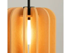 Lámpara colgante Mula moderno de fieltro/acero - 1 fuentes luminosas - L.27 x A.165 cm - amarillo/negro
