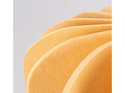 Lámpara colgante Mula moderno de fieltro/acero - 1 fuentes luminosas - L.45 x A.146 cm - amarillo/negro