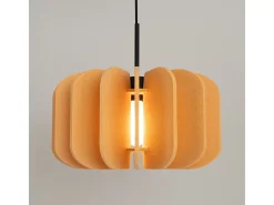 Lámpara colgante Mula moderno de fieltro/acero - 1 fuentes luminosas - L.45 x A.146 cm - amarillo/negro