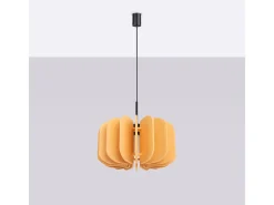 Lámpara colgante Mula moderno de fieltro/acero - 1 fuentes luminosas - L.45 x A.146 cm - amarillo/negro