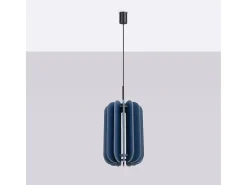 Lámpara colgante Mula moderno de fieltro/acero - 1 fuentes luminosas - L.27 x A.165 cm - azul marino/negro