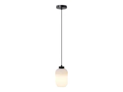 Lámpara colgante negra con cristal blanco D.14 x Alt.120 cm - LOUXOR