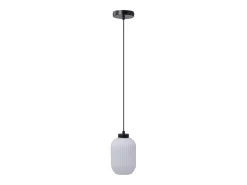 Lámpara colgante negra con cristal blanco D.14 x Alt.120 cm - LOUXOR