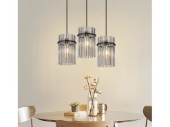 Lámpara colgante Nettlife negra de cristal con casquillo E27, 1 llama, Ø 16 cm, para comedor y dormitorio (sin bombilla)
