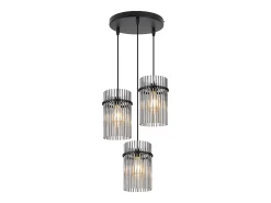 Lámpara colgante Nettlife negra de cristal con casquillo E27, 1 llama, Ø 16 cm, para comedor y dormitorio (sin bombilla)