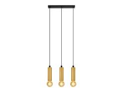 Lámpara colgante NETTLIFE dorada de 3 bombillas - Lámpara colgante para mesa de comedor E27 Lámpara colgante industrial de metal