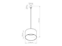 Lámpara colgante Nevia minimalista de CLORURO DE POLIVINILO - 1 fuentes luminosas - L.40 x A.137 cm - azul marino/negro