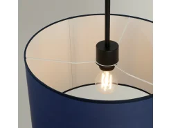 Lámpara colgante Nevia minimalista de CLORURO DE POLIVINILO - 1 fuentes luminosas - L.40 x A.137 cm - azul marino/negro