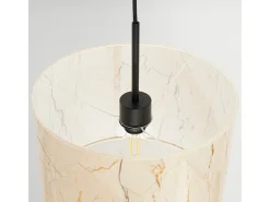 Lámpara colgante Nevia minimalista de CLORURO DE POLIVINILO - 1 fuentes luminosas - L.40 x A.137 cm - mármol beige/negro