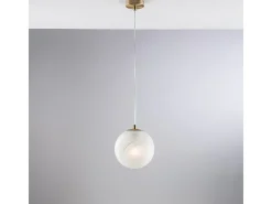 Lámpara colgante Olaf de hierro cromado negro, 1 luz, esfera dm.20, 130 Ø20, BL294-S1-BRZ