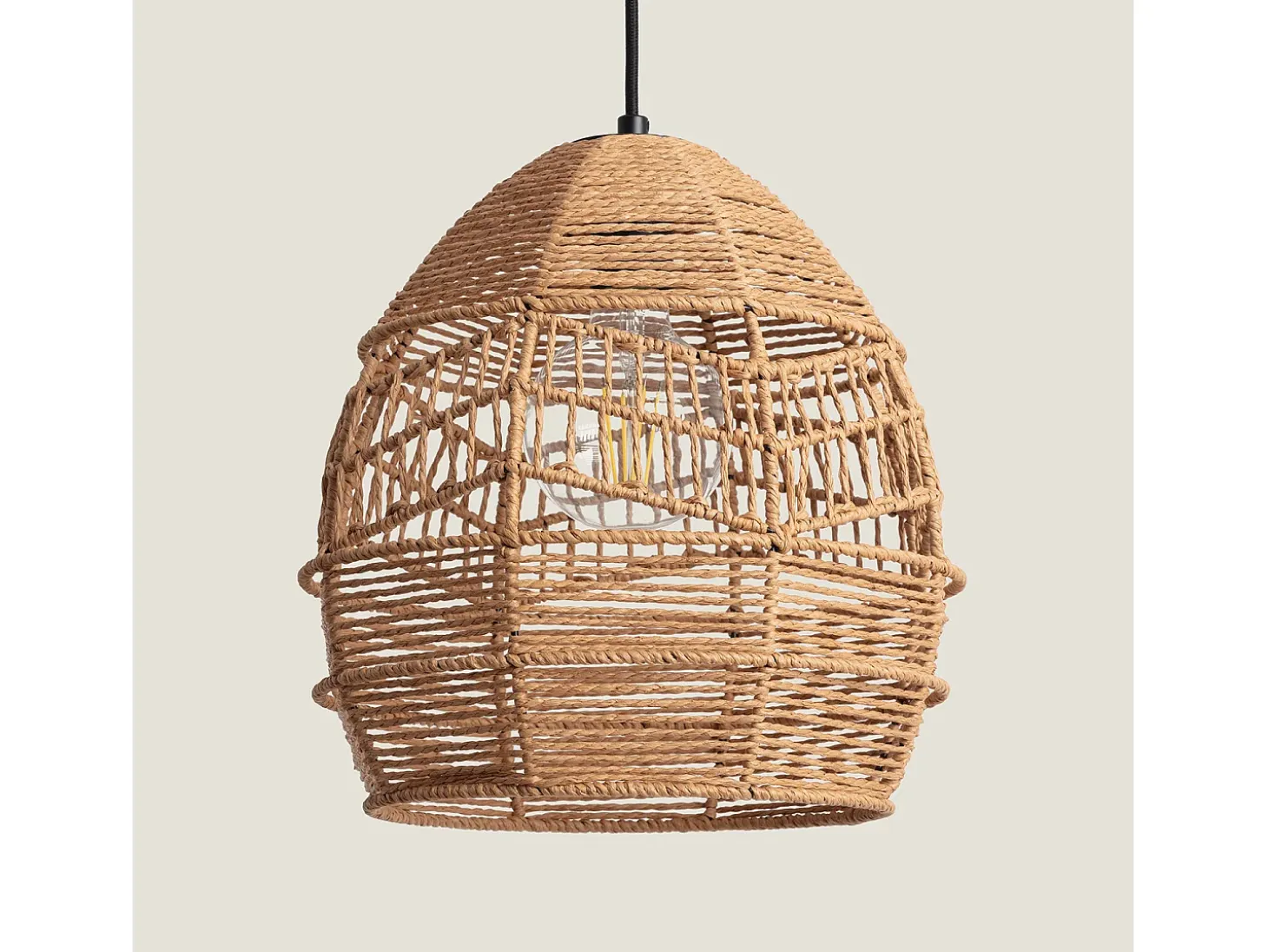 Lámpara Colgante Papel Trenzado Beyawo Natural