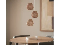 Lámpara Colgante Papel Trenzado Trilla 3 Focos Marrón
