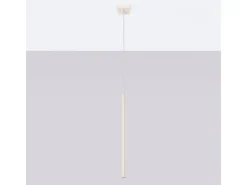 Lámpara Colgante Pastelo Moderno De Acero - 1 Fuentes Luminosas - L.8 X A.114 Cm - Beige