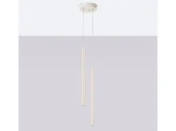Lámpara Colgante Pastelo Moderno De Acero - 2 Fuentes Luminosas - L.15 X A.104 Cm - Beige