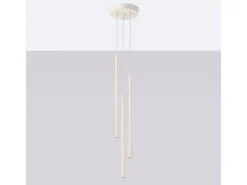 Lámpara Colgante Pastelo Moderno De Acero - 3 Fuentes Luminosas - L.19,5 X A.104 Cm - Beige