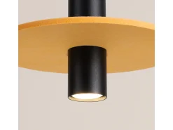 Lámpara colgante Pelta moderno de fieltro/acero - 1 fuentes luminosas - L.30 x A.126 cm - amarillo/negro