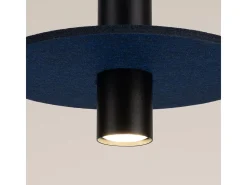 Lámpara colgante Pelta moderno de fieltro/acero - 1 fuentes luminosas - L.30 x A.126 cm - azul marino/negro