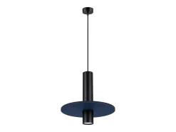 Lámpara colgante Pelta moderno de fieltro/acero - 1 fuentes luminosas - L.30 x A.126 cm - azul marino/negro