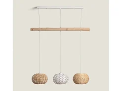 Lámpara Colgante Ratán y Madera Linfen Natural