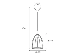 Lámpara Colgante Ritz Moderno De Acero - 1 Fuentes Luminosas - L.23 X A.92 Cm - Negro