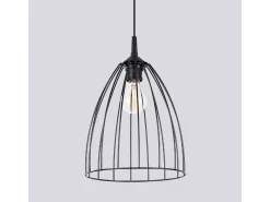 Lámpara Colgante Ritz Moderno De Acero - 1 Fuentes Luminosas - L.23 X A.92 Cm - Negro