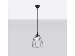Lámpara Colgante Ritz Moderno De Acero - 1 Fuentes Luminosas - L.23 X A.92 Cm - Negro