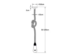 Lámpara colgante Soga Lumit 40W marrón Ø10x50-100 cm