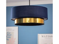 Lámpara Colgante Tela Friedrich Azul Marino