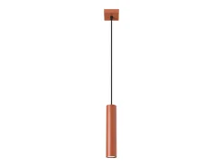 Lámpara colgante Toris desván de acero - 1 fuentes luminosas 3000K - L.8 x A.118 cm - ocre rojo