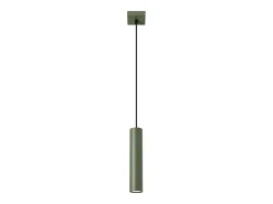 Lámpara colgante Toris desván de acero - 1 fuentes luminosas 4000K - L.8 x A.118 cm - verde oliva