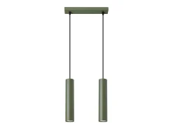 Lámpara colgante Toris desván de acero - 2 fuentes luminosas 3000K - L.30 x A.105 cm - verde oliva