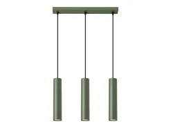 Lámpara colgante Toris desván de acero - 3 fuentes luminosas 3000K - L.45 x A.98 cm - verde oliva