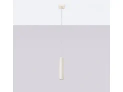 Lámpara colgante Toris desván de acero - 1 fuentes luminosas 3000K - L.8 x A.118 cm - beige