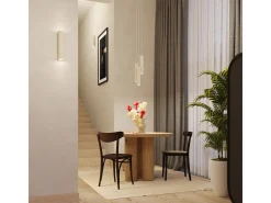 Lámpara colgante Toris desván de acero - 1 fuentes luminosas 3000K - L.8 x A.118 cm - beige