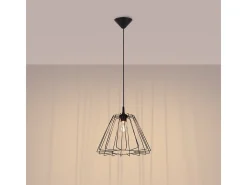 Lámpara Colgante Trapo Moderno De Acero - 1 Fuentes Luminosas - L.35 X A.91 Cm - Negro
