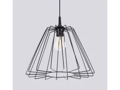 Lámpara Colgante Trapo Moderno De Acero - 1 Fuentes Luminosas - L.35 X A.91 Cm - Negro