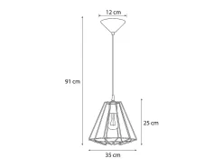 Lámpara Colgante Trapo Moderno De Acero - 1 Fuentes Luminosas - L.35 X A.91 Cm - Negro