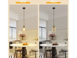 Lámpara colgante vintage de vidrio con 3 llamas para mesa de comedor, E27, para sala de estar