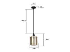 Lámpara colgante vintage NETTLIFE para salón dorada, 3 bombillas E14, cristal industrial, ALTURA REGULABLE