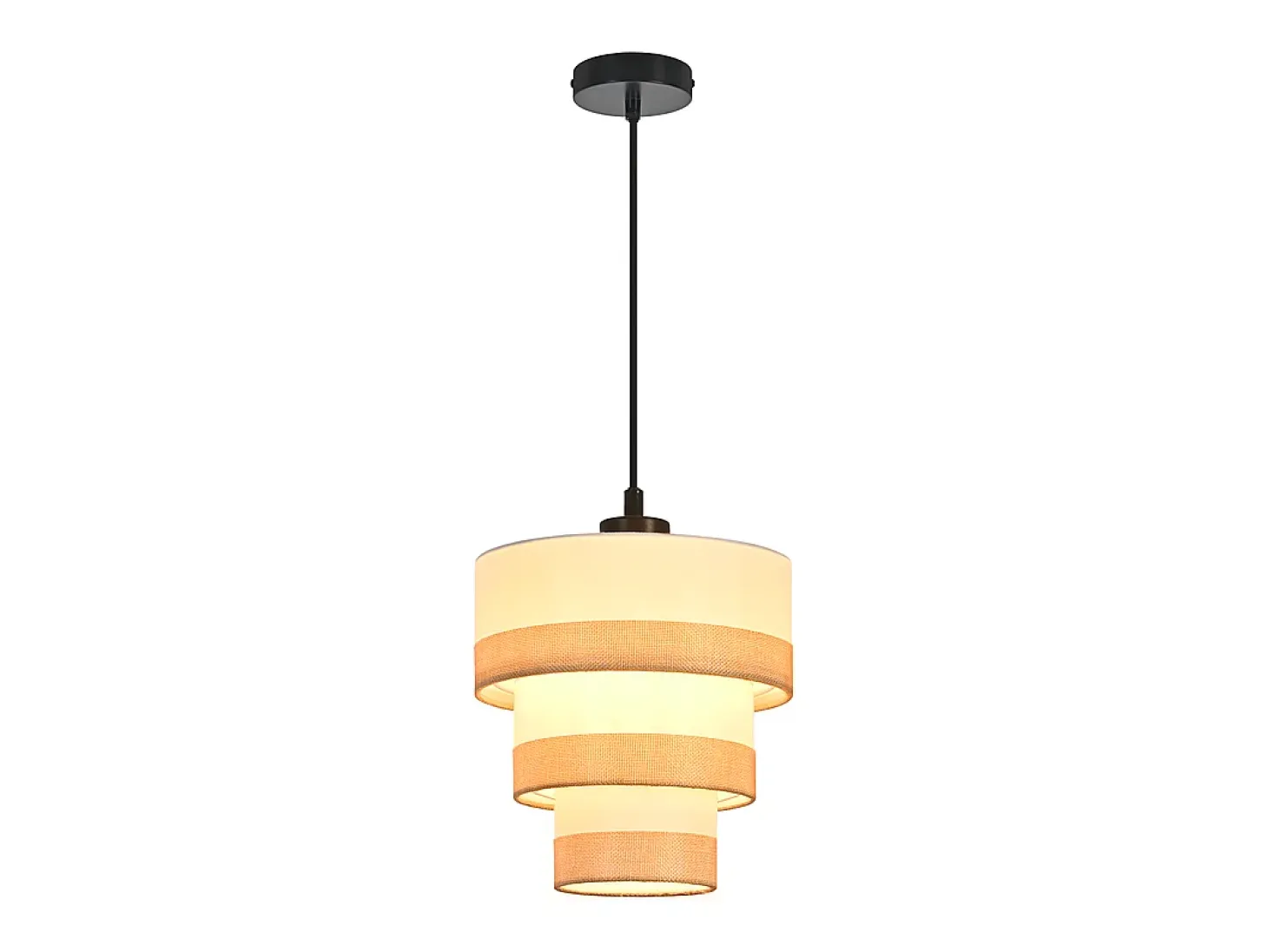 Lámpara colgante vintage Nettlife para mesa de comedor: lámpara colgante de tela de 1 luz, estilo retro, E27, altura regulable (bombilla no incluida)