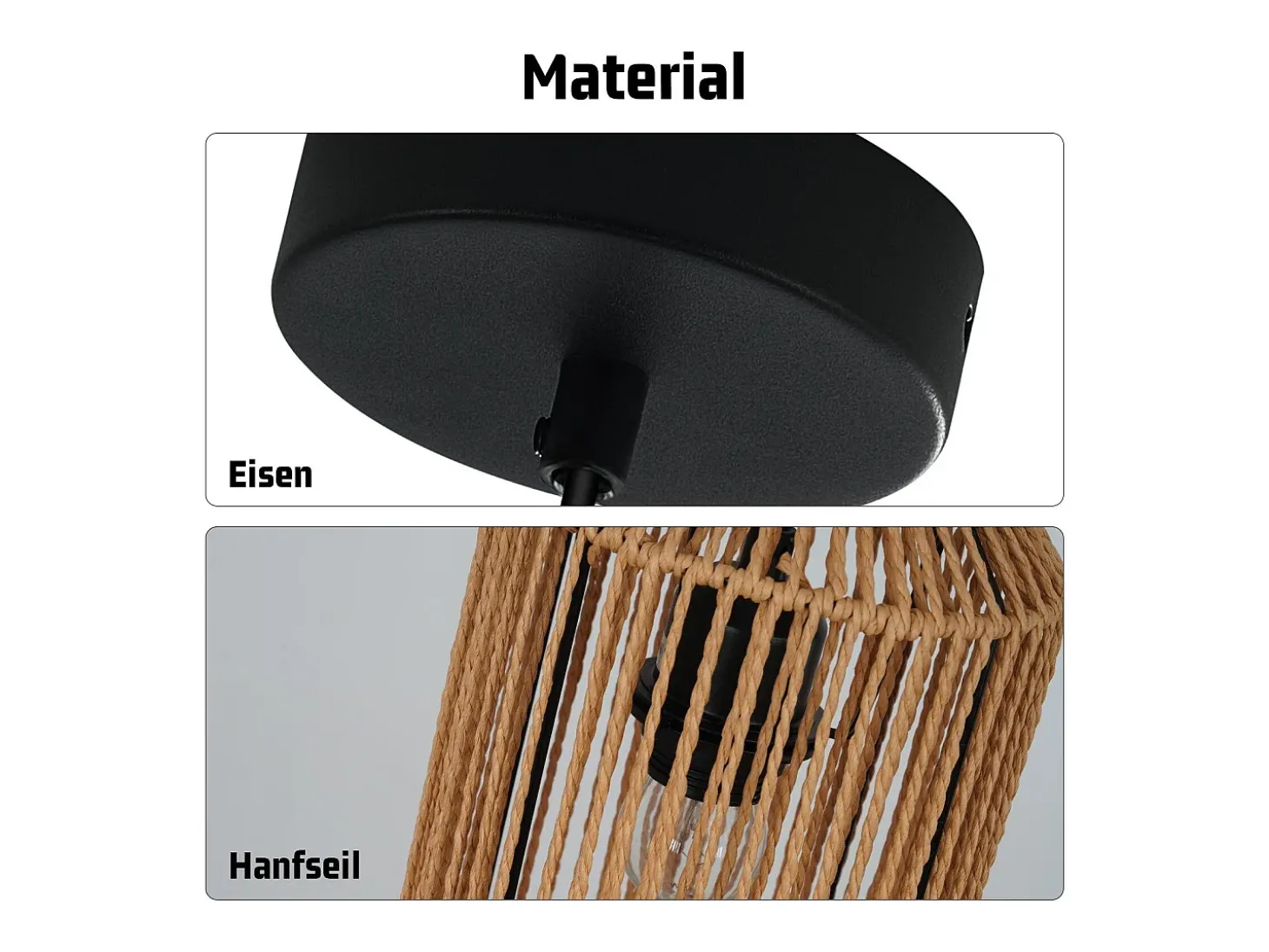 Lámpara colgante vintage para mesa de comedor NETTLIFE, diseño de farol de cuerda de cáñamo de 1 bombilla, E27, para comedor