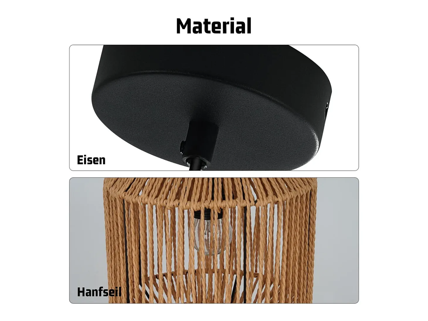 Lámpara colgante vintage para mesa de comedor NETTLIFE, diseño de farol de cuerda de cáñamo de 1 bombilla, E27, para comedor
