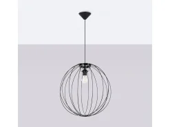 Lámpara Colgante Ziro Moderno De Acero - 1 Fuentes Luminosas - L.50 X A.110 Cm - Negro