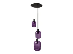 Lámpara de Araña TOSEL ,metal y cristal,violeta ,A 100x D60xP60cm
