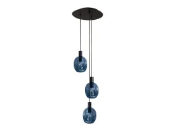 Lámpara de Araña TOSEL ,metal y cristal,Azul , P 100xD 60xD 60cm