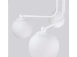 Lámpara De Araña Astral Minimalista De Acero/Vidrio - 5 Fuentes Luminosas - L.58 X A.29 Cm - Blanco