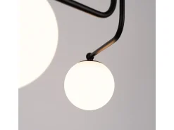 Lámpara de araña Bealy minimalista de acero/vidrio - 3 fuentes luminosas 3000K - L.62 x A.29 cm - negro/blanco